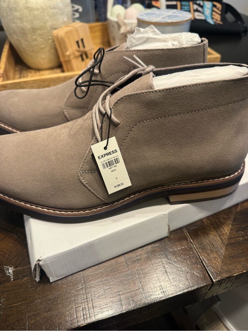 Express Taupe Suede Men's Chukka Boots